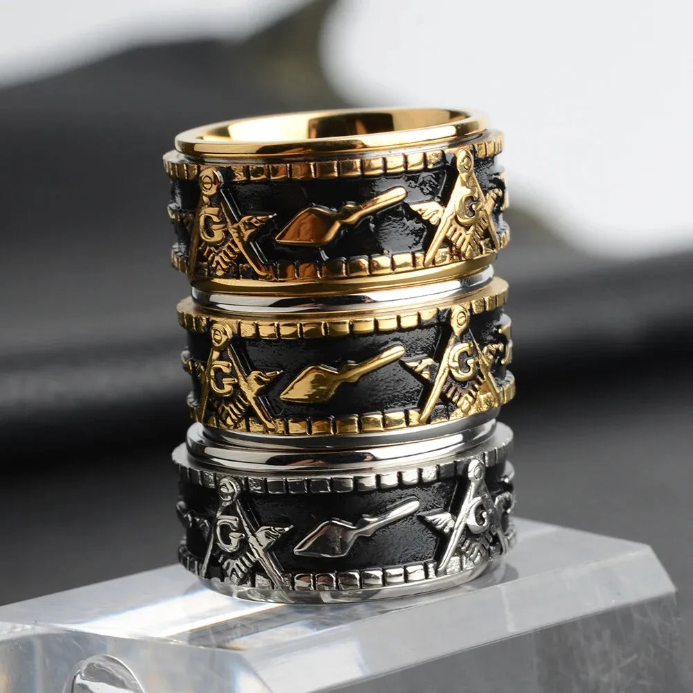 Engraved Masonic Power Ring
