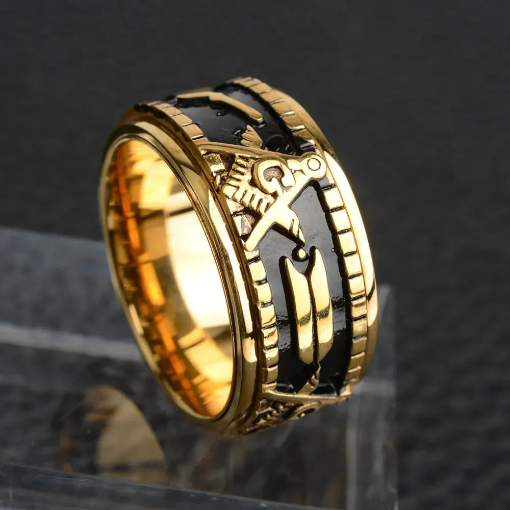 Engraved Masonic Power Ring