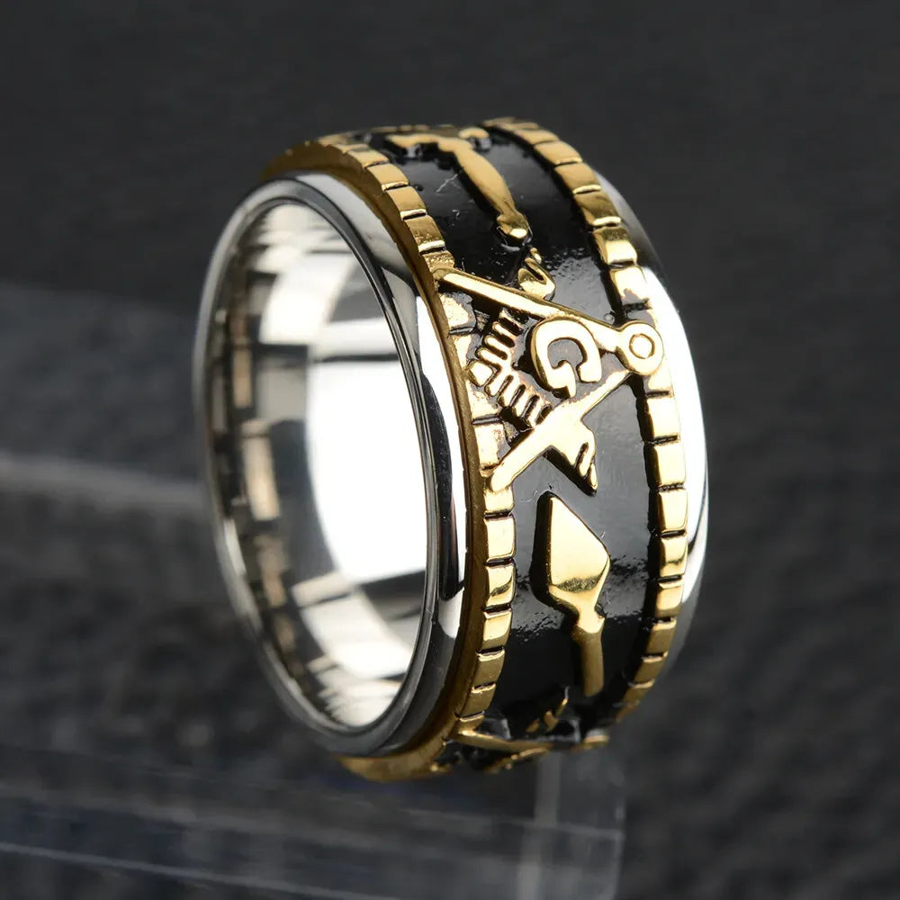 Engraved Masonic Power Ring