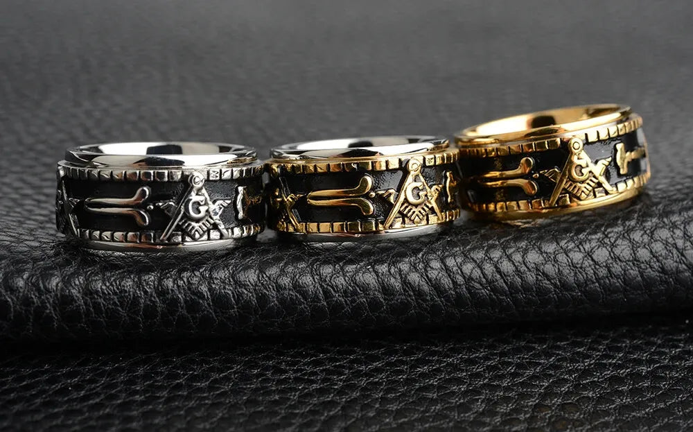 Engraved Masonic Power Ring