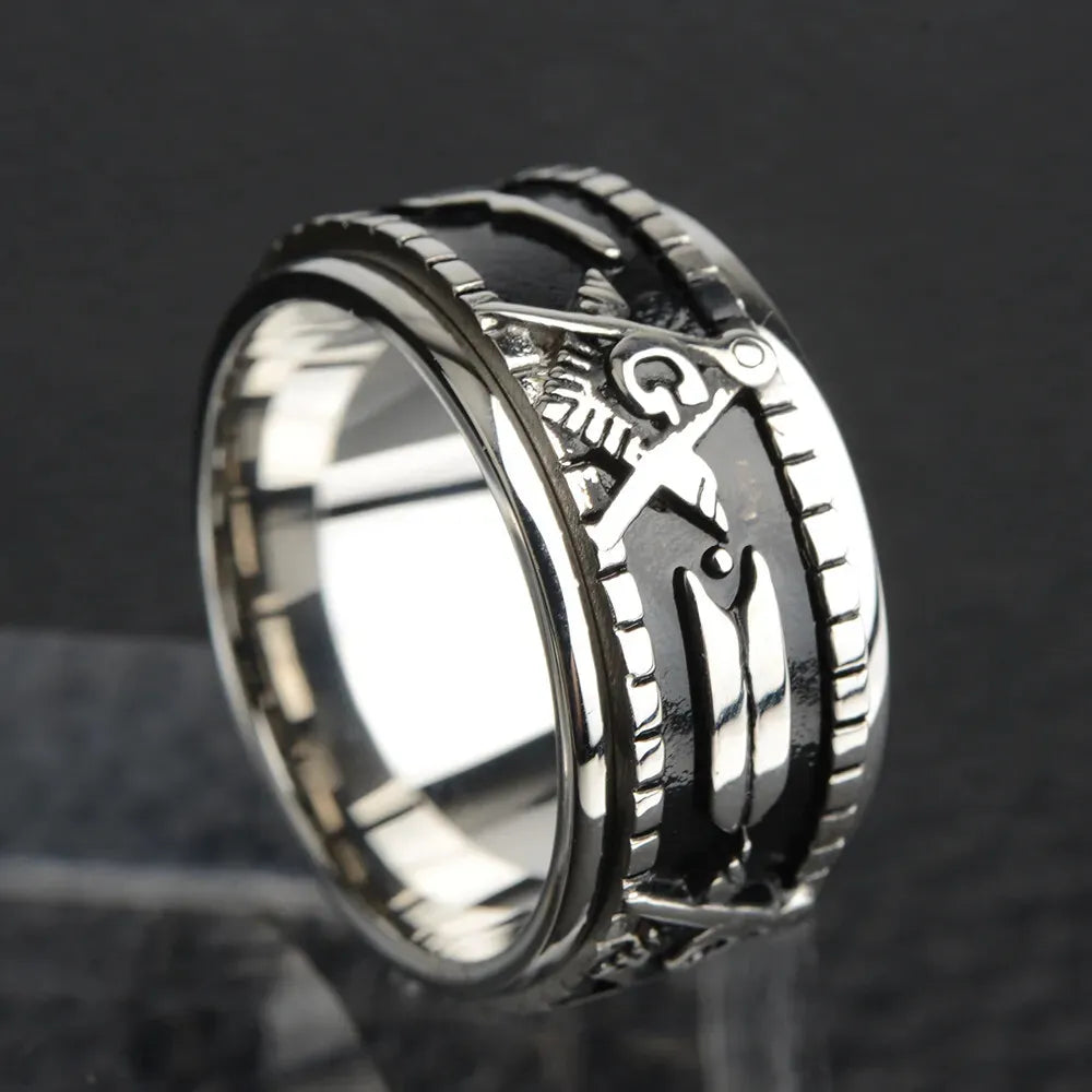 Engraved Masonic Power Ring
