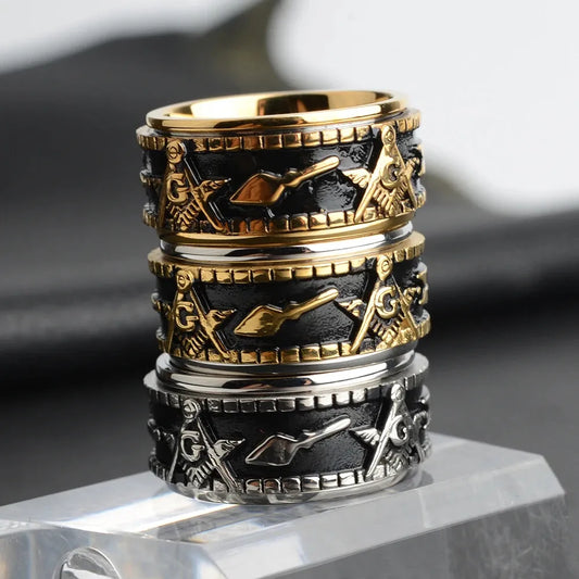 Engraved Masonic Power Ring