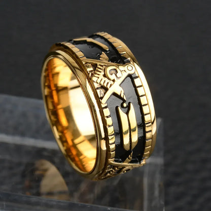 Engraved Masonic Power Ring