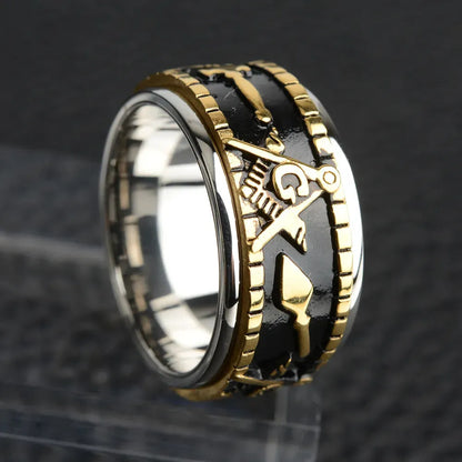 Engraved Masonic Power Ring